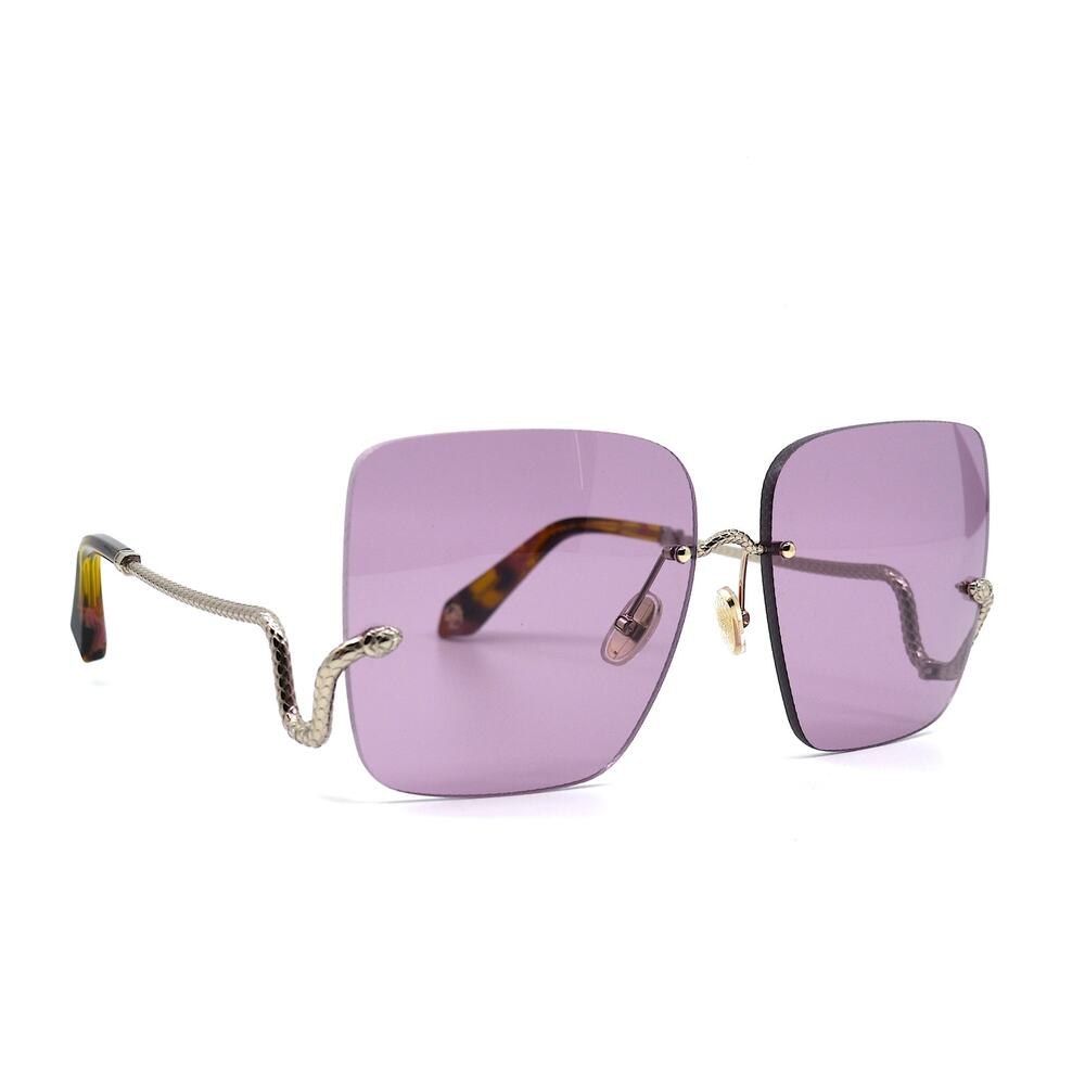 NEW ROBERTO CAVALLI SRC061 0594 SILVER VIOLET LENS AUTHENTIC SUNGLASSES - Picture 5 of 13